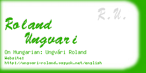roland ungvari business card